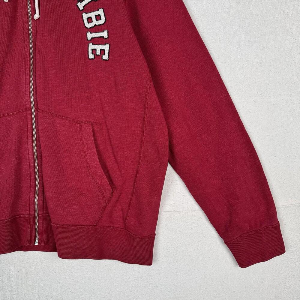 Abercrombie & Fitch A&F Spellout Hoodie Men’s XL Red Jacket Full Zip *Read - Picture 6 of 9